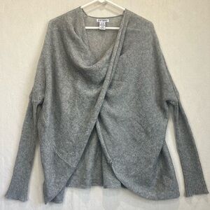 Sisters Cowl Neck Boho Twisted Poncho Sweater Mohair Alpaca Dolman Sleeve Sz S/M